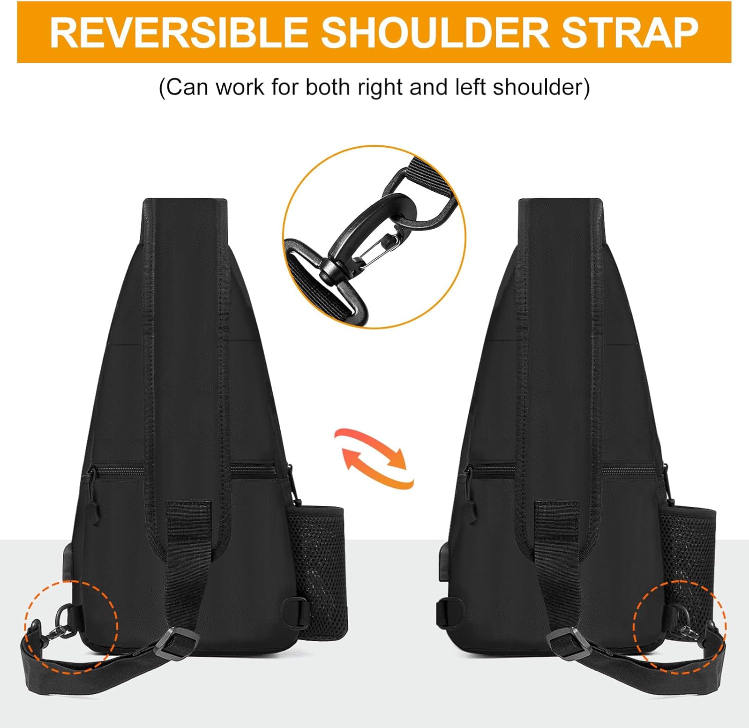 BAIGIO Tactical EDC Sling Bag Black Military One Strap Shoulder Backpack Small Molle Range Bags Chest Pack - Image 5