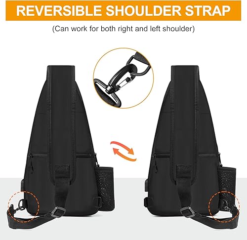 Miniatura 19 de BAIGIO Tactical EDC Sling Bag Militar Una Correa Hombro Mochila Molle Range Bolsas Paquete de Pecho, #01-verde militar, Pequeño, Bolso táctico