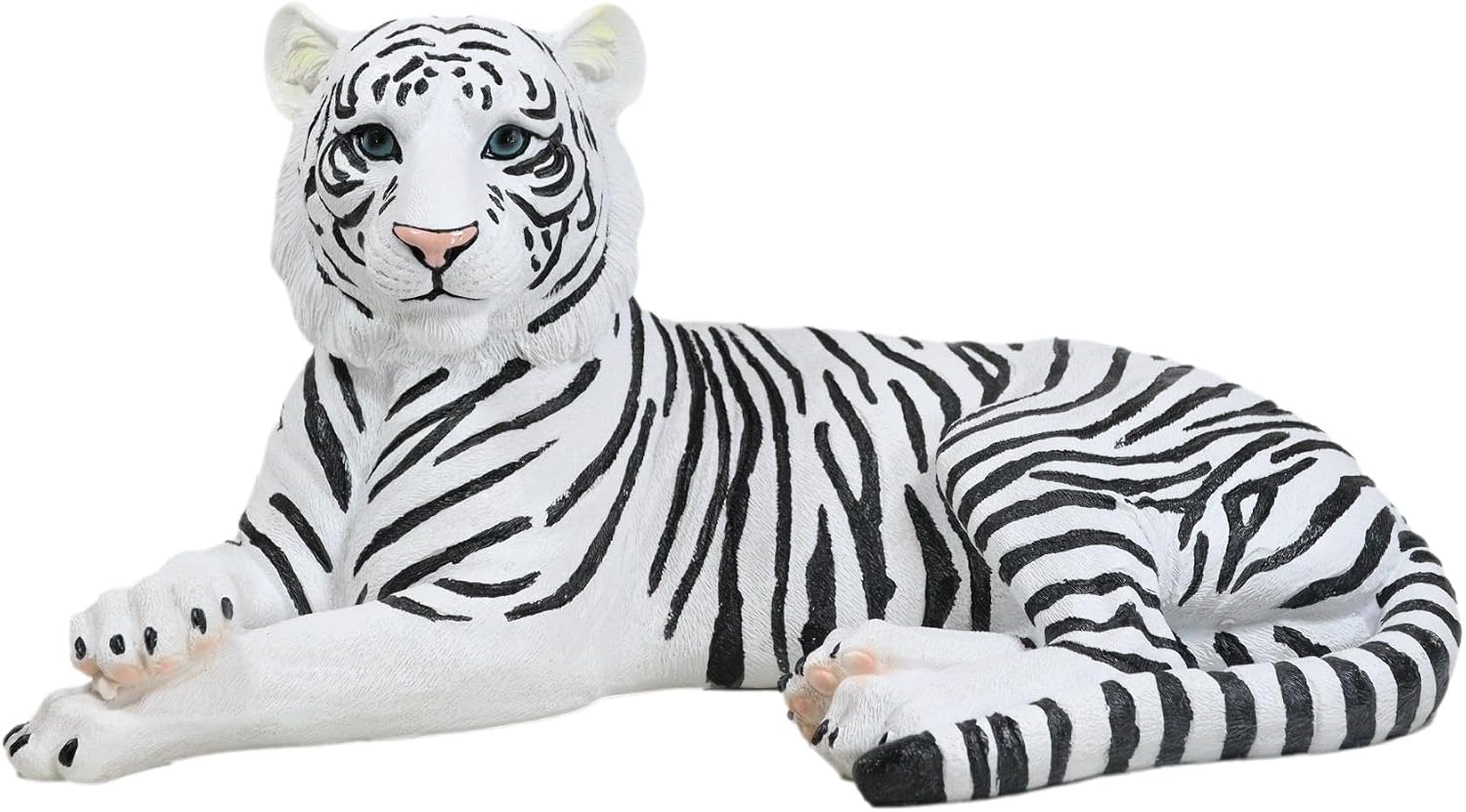Ebros Gift Large Exotic White Siberian Ghost Tiger at Rest 15.5" Long Statue Jungle Apex Predator Home Garden Outdoor Patio Decor Figurine Alaskan Rare Tigers Tigress Cubs Realistic Resin Sculpture