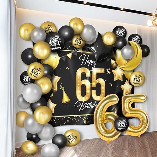 Miniatura 62 de Juego de globos dorados de feliz cumpleaños número 31 – Saludos a los 31 años de edad, guirnalda temática de fiesta con estrellas y luna, decoración