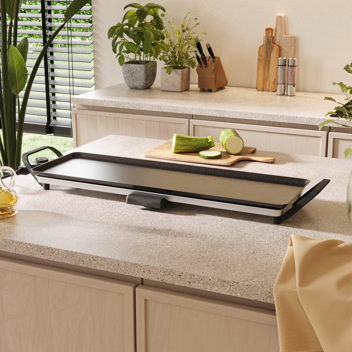 Plaque cuisson électrique Grill 70x23cm 1800W Nero SH-TP70