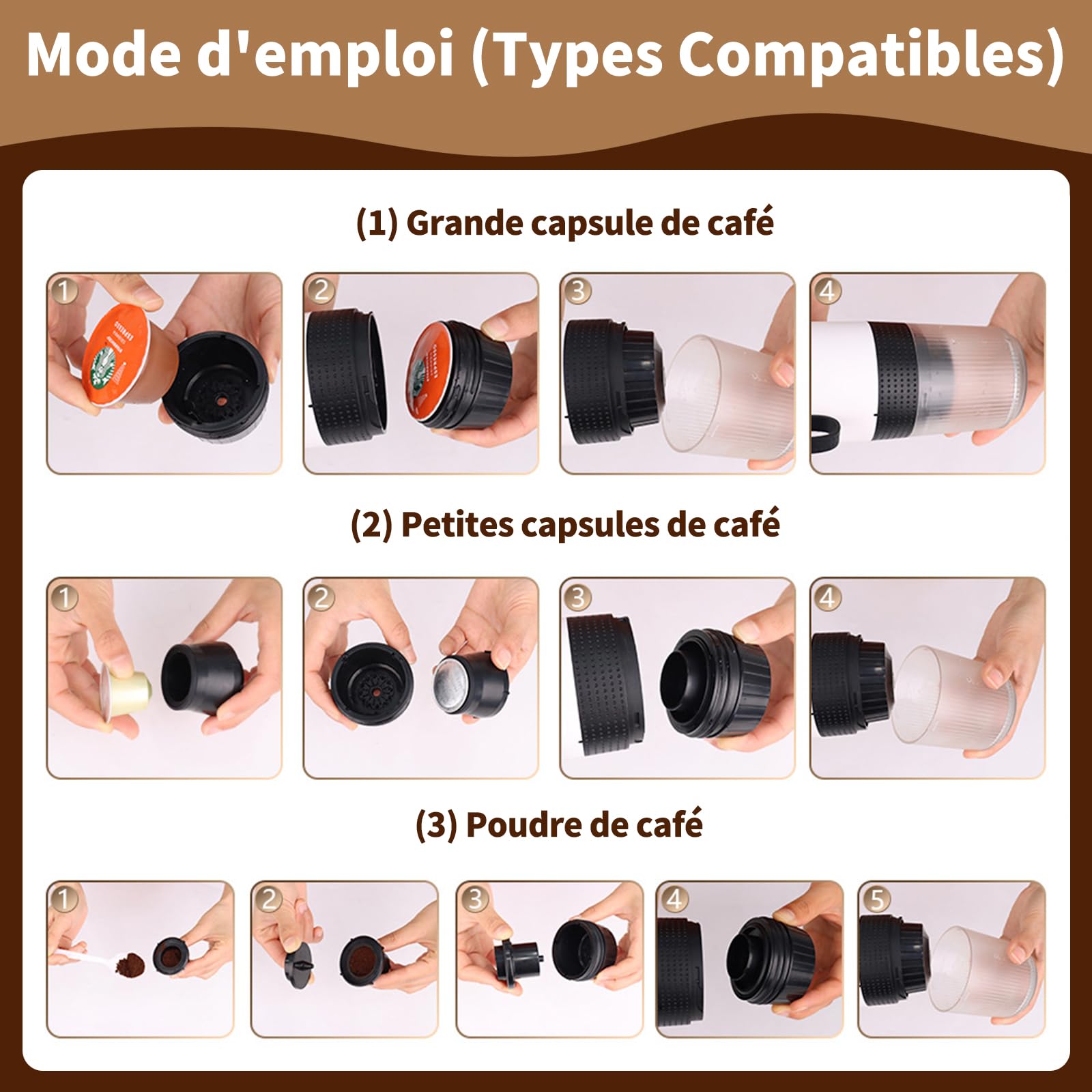 Cafetière Portable 3 En 1 - Machine à Café De Voyage Chauffante