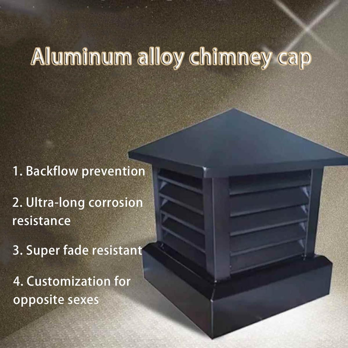 Aleación de aluminio sombrerete de chimenea, Villa chimenea cubierta de conducto lluvia Louver cubierta 25 30 35cm duradero sombreretes de chimenea para Ventilación mejorada y protección, Instalació