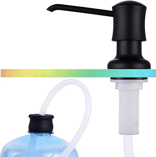 Miniatura 19 de Dispensador de jabón para fregadero de cocina (bronce frotado con aceite), diseño integrado y recargable desde la parte superior con botella de