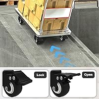 Vista 7 de AAGUT Paquete de 4 ruedas giratorias de 2 pulgadas con bloqueo de freno M8x25mm, ruedas de goma sintética resistentes, tuercas incluidas