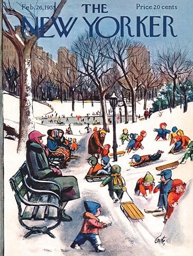 Miniatura 2 de New York Puzzle Company - New Yorker Sledding in The Park - Rompecabezas de 500 piezas para noches de juego familiares por Arthur Getz