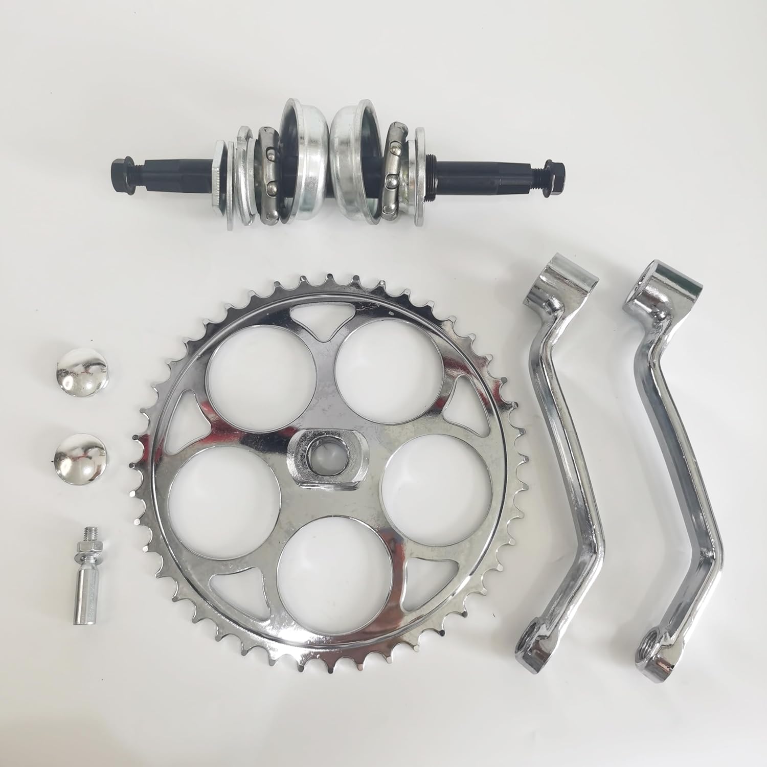 2" Cup Bike Conversion Kit Crank Set 180mm Axle, Bicycle Bottom Bracket Cup Ball Bearing Kit Crankset Converts a 1 Piece Crank to 3 Piece Crank