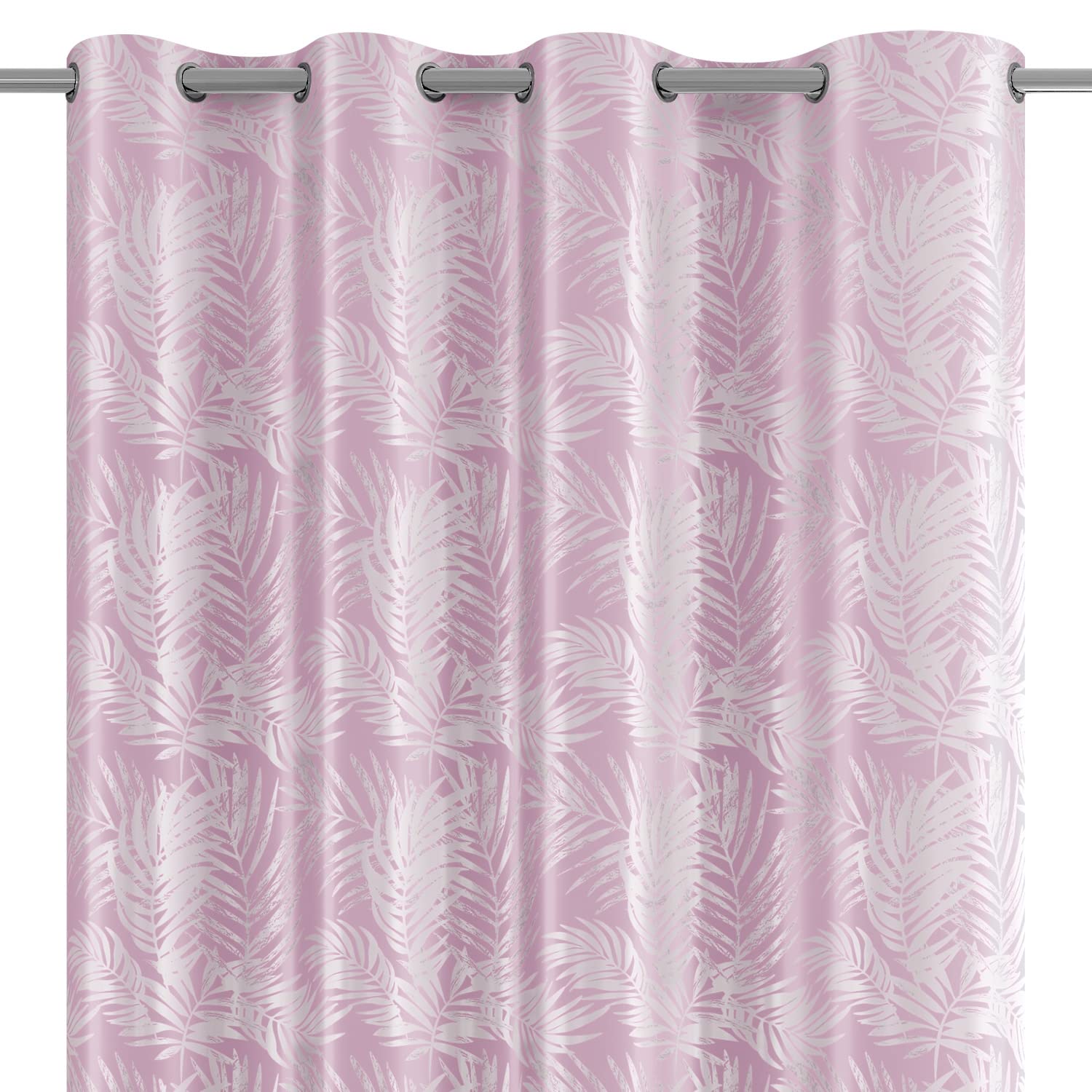 Rideau à œillets en velours rose poudré haut de gamme AmeliaHome Silverleaves 140x245