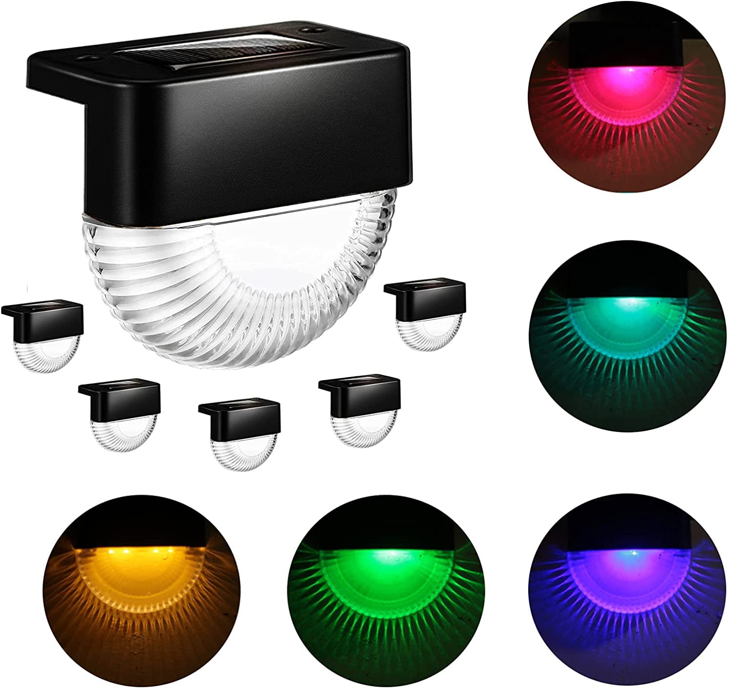 Buy Solar Deck Lights Outdoor Garden Waterproof, 6 Pack LED RGB Solar