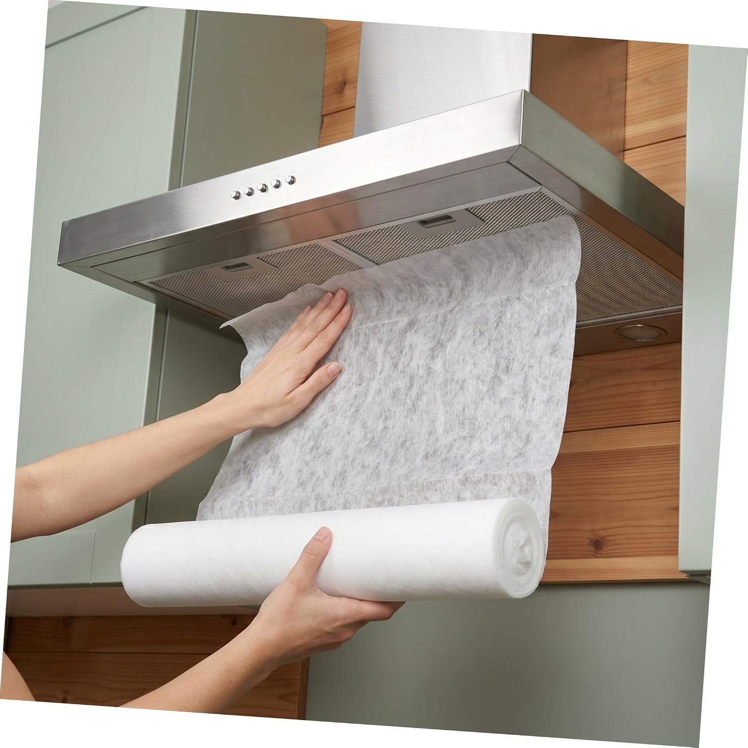 Range Hood Replacement Filter Paper 2 Rolls Nonwoven Kitchen Grease