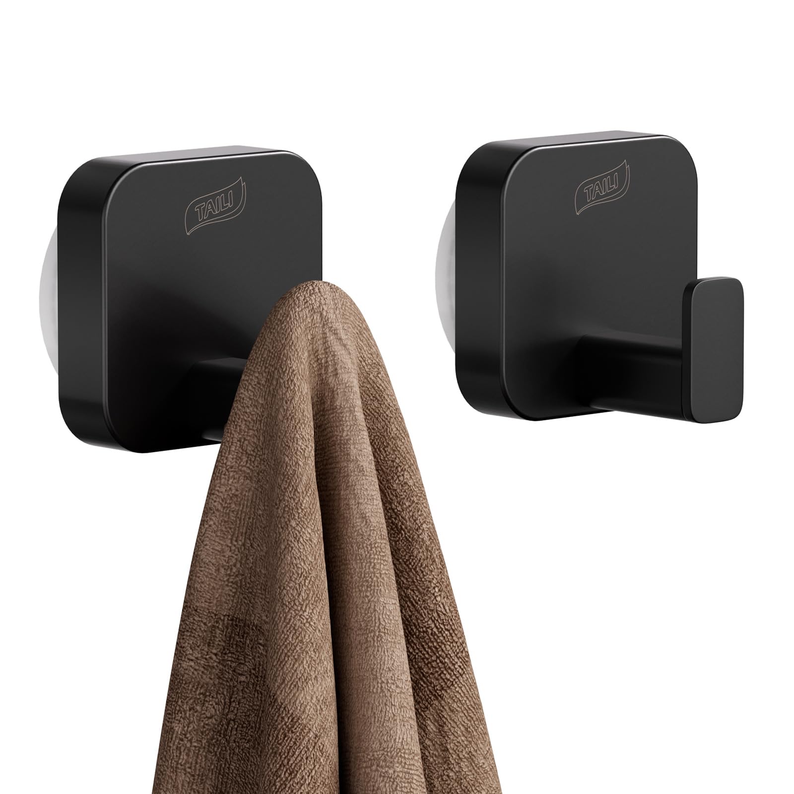 TAILI Shower Hooks Suction Cup, Towel Hooks for Bathrooms, Stainless Steel