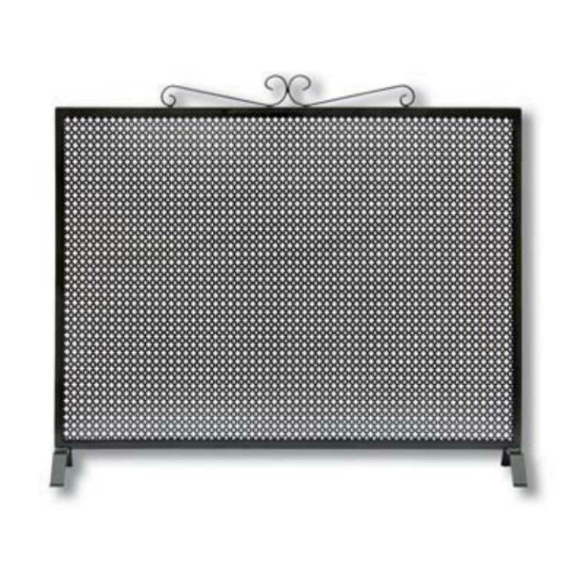 Rejilla de protección para Chimenea, Mampara Cortafuegos, Salvachispas en Hierro Forjado Color Negro - Altura 78 x Longitud 100 cm