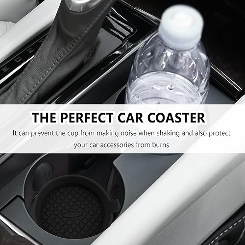 Miniatura 4 de 4 posavasos de silicona para automóvil con diseño en forma de diamante, antideslizante y resistente al calor, portavasos universales, accesorios