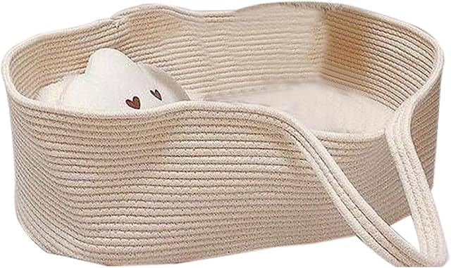 Yuehuamech Koszyk dla niemowląt Mojżesza przenośny kosz do łóżeczka niemowlęcego Mojżesza z bawełnianej liny, Carrycot, pościel dla niemowląt, śpiwór do aktywności na powietrzu,