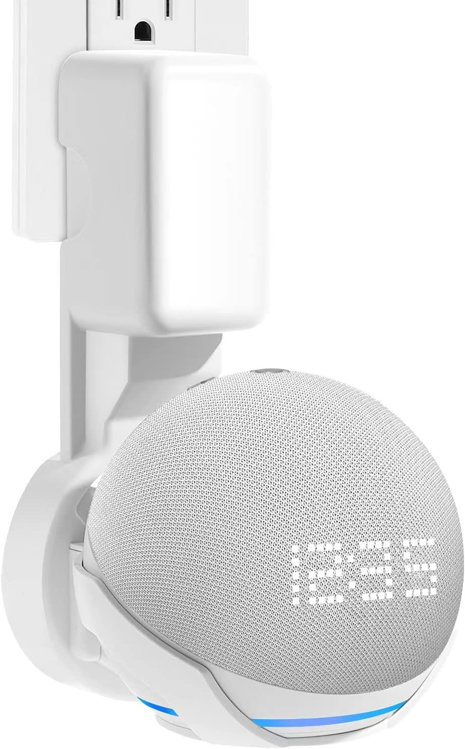 Aokicase Compatible with Amazon Echo Pop Holder, Echo Pop Stand, Echo Pop Wall Mount with Integrated Cable Management, No Screws Required, Speaker Accessory Rack (White, WL-802), 1 Piece