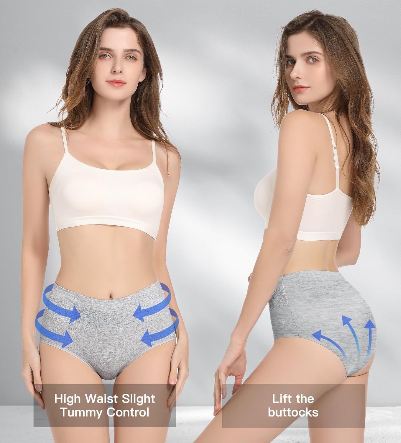 HAVVIS Women's Briefs Underwear Cotton High Waist Tummy Control Panties Rose Jacquard Ladies Panty Multipack - Image 5