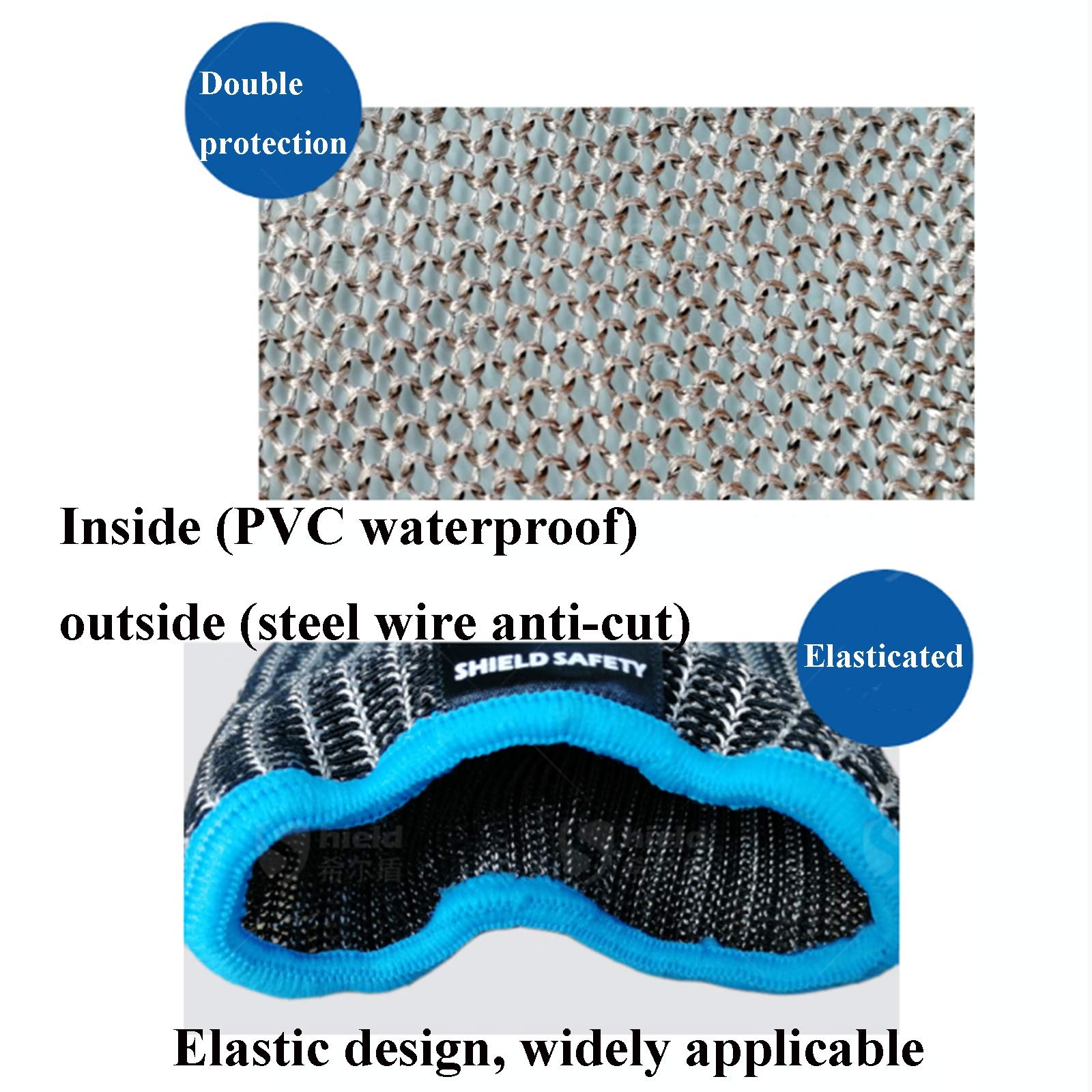 WXYZ Guantes Resistentes al Corte de Metal Pesado, Guantes de Trabajo de Seguridad Protectores de Grado 5, for Cocina/jardín/Captura de Cangrejo (Size : 2pcs/S)