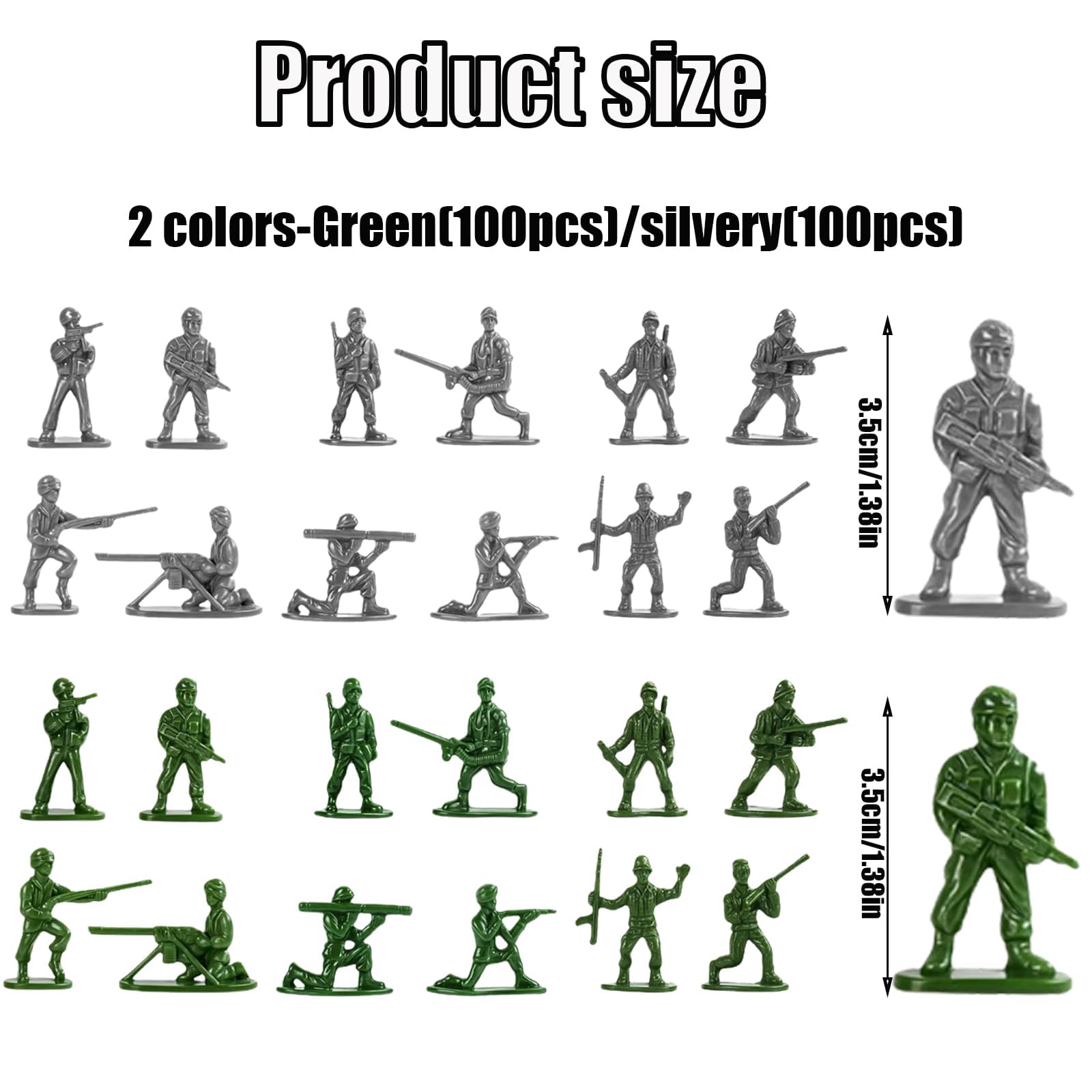 CtiUjdx 200 Piece Army Men Toy Soldiers Figures, Small Soldiers for Military Role-Playing Games and Strategic Battle Planning - Image 2