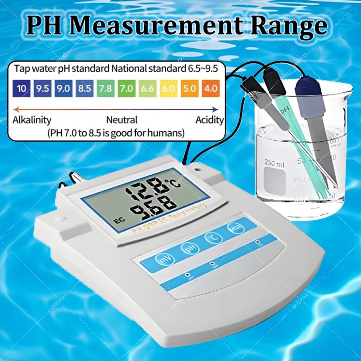 Kit PH-Metro Digitale da banco 6 in 1 per Laboratorio