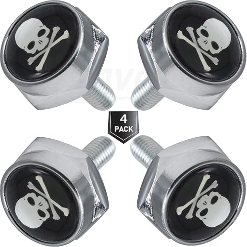 Miniatura 3 de Kit de fijación de tornillos para matrícula, 4 tornillos personalizados con cubiertas para sujetar placas o marcos de automóviles y motocicletas, el