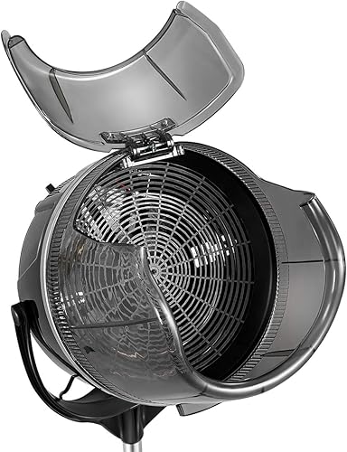 Miniatura 7 de Giantex Tinte de pelo con capucha, secador de pelo de pie con altura ajustable, temporizador y temperatura, secador de pelo con ruedas, secador de