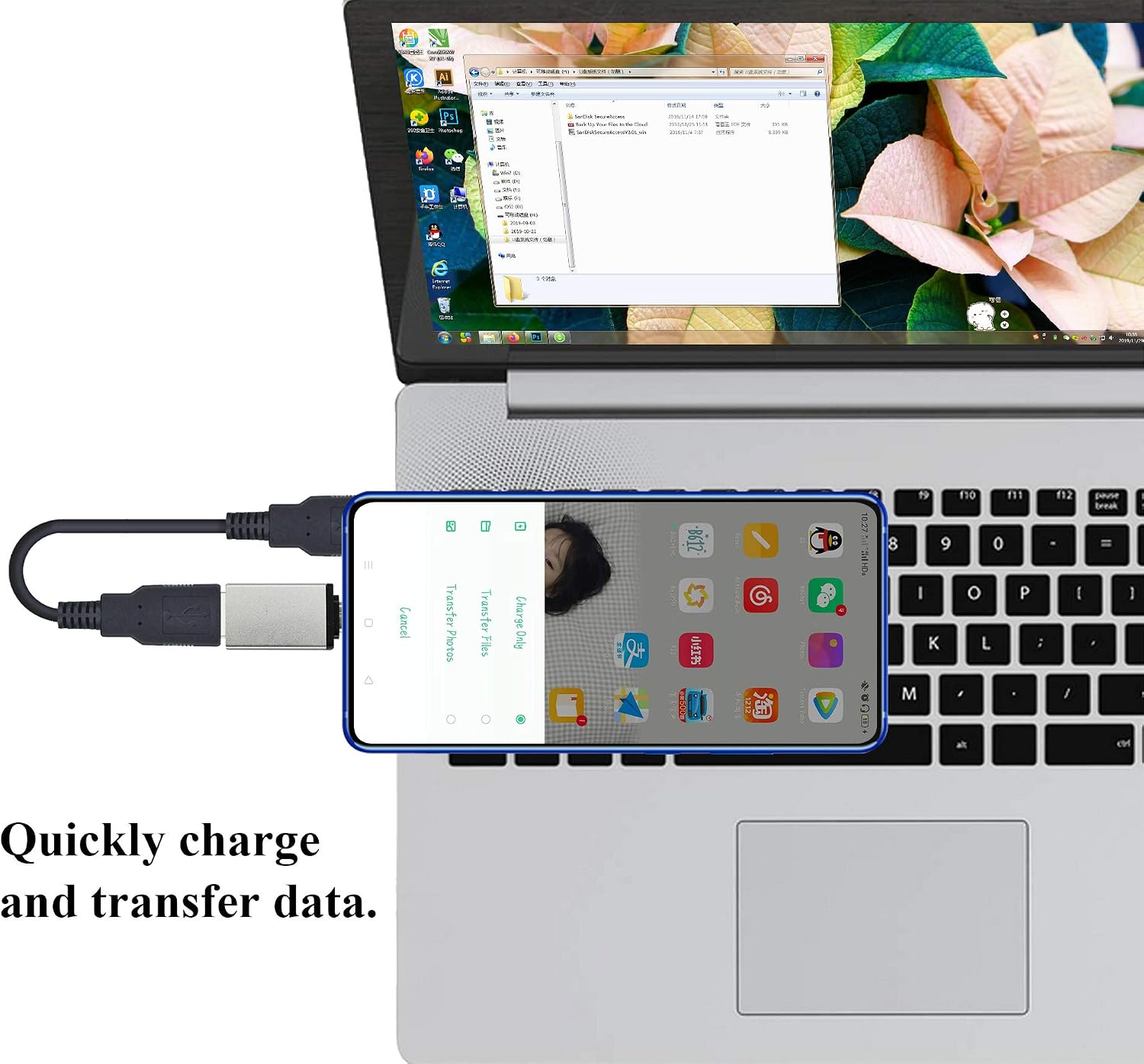 AAOTOKK OTG Micro to USB Adapter, Aluminum Alloy Micro USB Male to USB 2.0 A Female OTG (On The Go) Adapter for Android Smartphone Tablets More USB and Micro Devices(2 Pack-Silver)