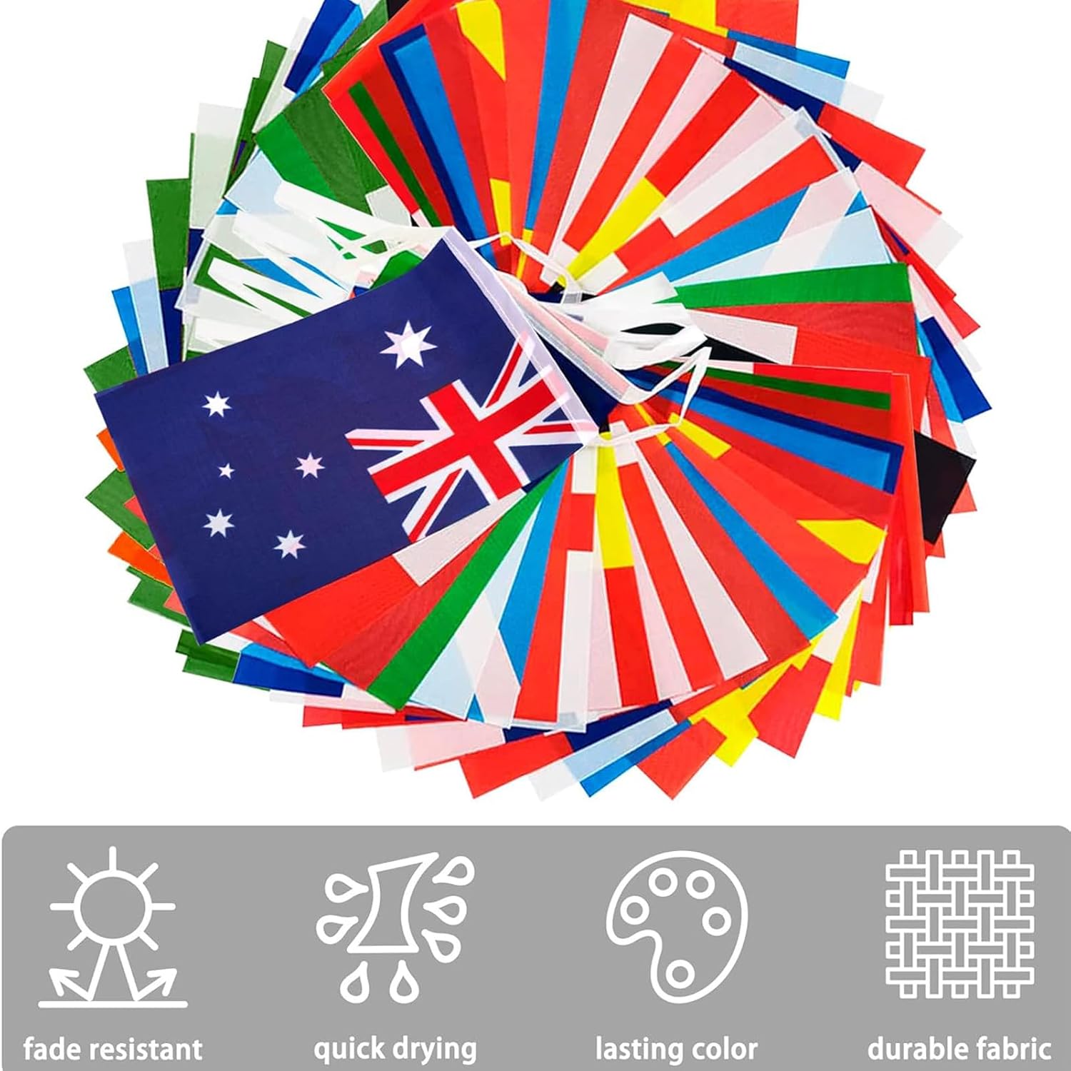 100 Countries String Flag, International Bunting Pennant Banner, Decoration for Grand Opening, Sports Bar, Grand Opening, Classroom Party Events, World Flag Banner Decoration for World Cup Party (2pc)