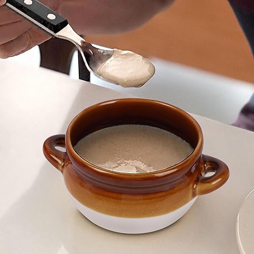 Miniatura 6 de Vajilla de sopa de cebolla francesa, paquete de 4 cuencos de sopa de cebolla francesa de 16 onzas, aptos para horno, tazón grande de sopa de