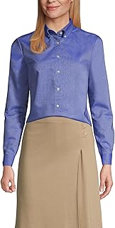 Women's Long Sleeve Oxford Dress Shirt 6 French Blue