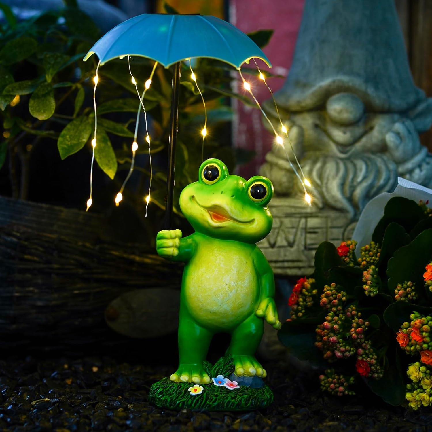 Solar Frog Statue Garden Decor - Funny Solar Outdoor Yard Garden Statue - Unique Design Gifts for Women,Mom - Image 8