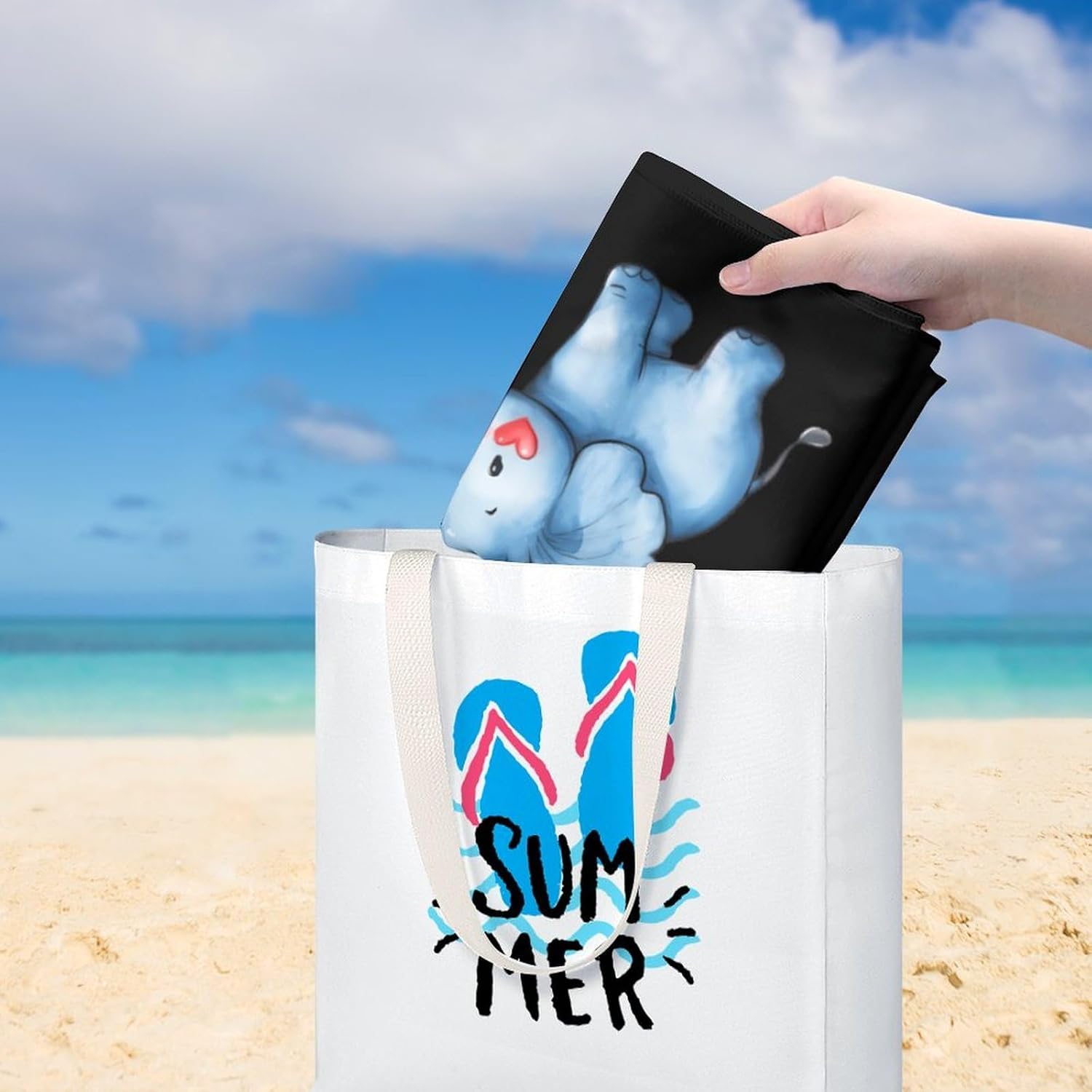 Elephant with Heart Balloon Oversized Beach Towel Soft Absorbent Pool Bath Swim Towels for Adults Travel Vacation Gifts 130x80cm