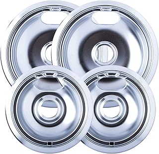 Range Kleen 10124XN Style A 4-Pack Drip Pans, Chrome
