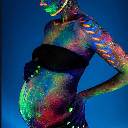 Miniatura 6 de Barra negra de ojo naranja para deportes, pintura facial naranja neón UV, no tóxica, a base de aceite, pintura facial de alta pigmentación, para