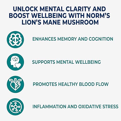 Miniatura 2 de norm Cápsulas de hongos de melena de león  1000 mg de Hericium erinaceus orgánico con cuerpo fructífero y micelio  Enfoque, memoria y apoyo del