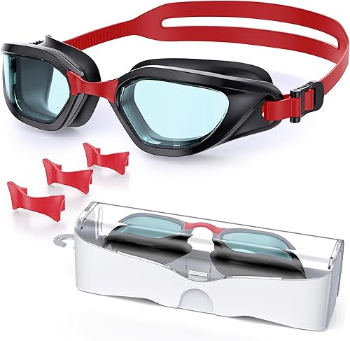 Miniatura 32 de Gafas de Natación, Gafas de Natación Unisex para Adultos Anti Niebla Anti UV Sin Fugas Visión Amplia para Hombres Mujeres Jóvenes Negro/Púrpura