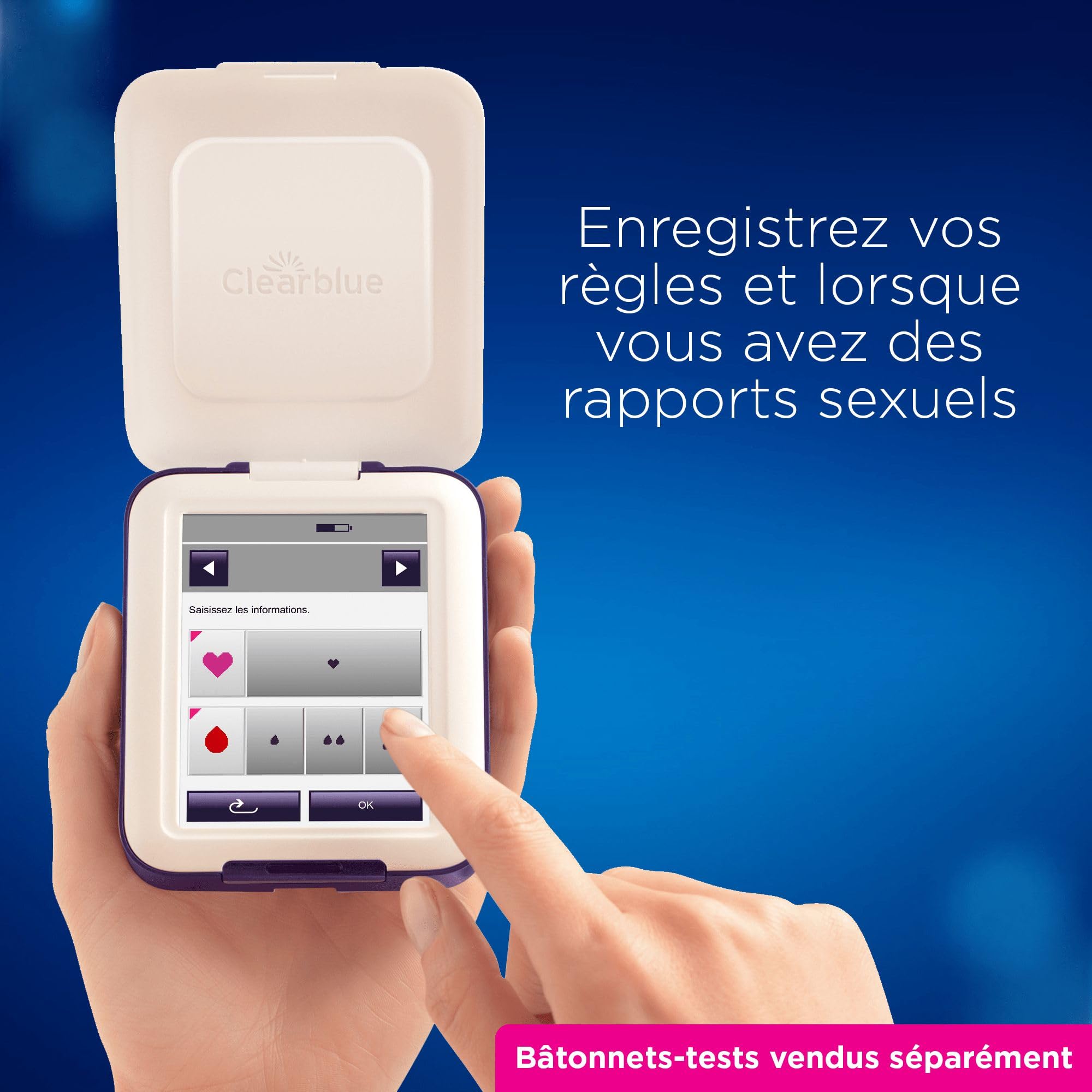 Clearblue Moniteur À Ecran Tactile De Fertilité Avancé, Teste Ovulation & Grossesse, Augmente Vos Chances de Concevoir Naturellement De 89% (Bâtonnets-Tests Vendus Séparément), L'Emballage peut varier