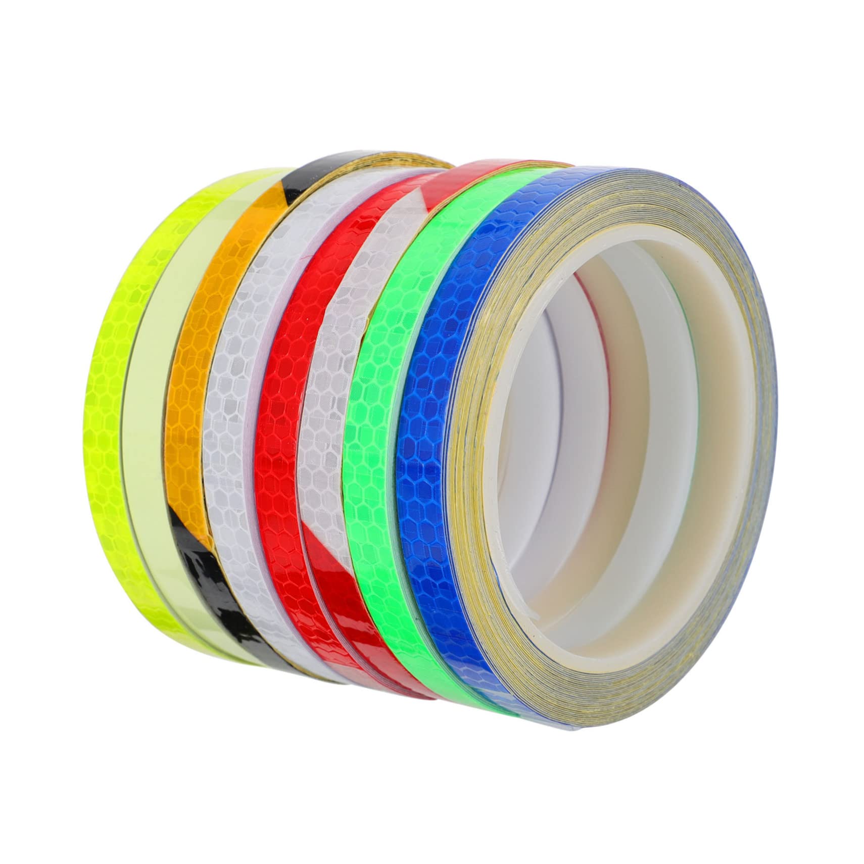 POPETPOP 8rolls Night Reflective Stickers of Decals for High Visibility Reflectors Easy to Apply Multi-Color Warning Stickers for Night Riding and Safety