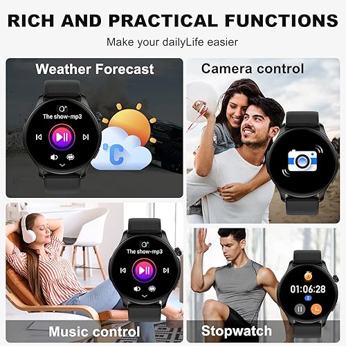 Miniatura 5 de Reloj inteligente para hombres y mujeres Fitness resistente al agua, responder llamada, relojes digitales para hombre, rastreador de pasos, reloj