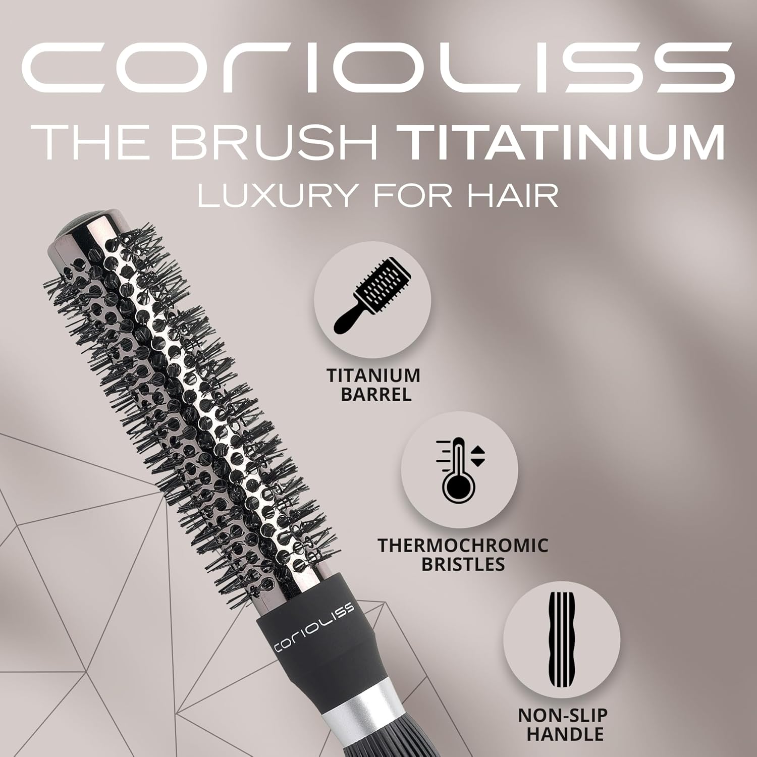 CORIOLISS | Hair Brushes for Women | Professional Titanium Round Barrel Ionic Hair Brush | Ideal for Styling Every Kind of Hair 25 MM