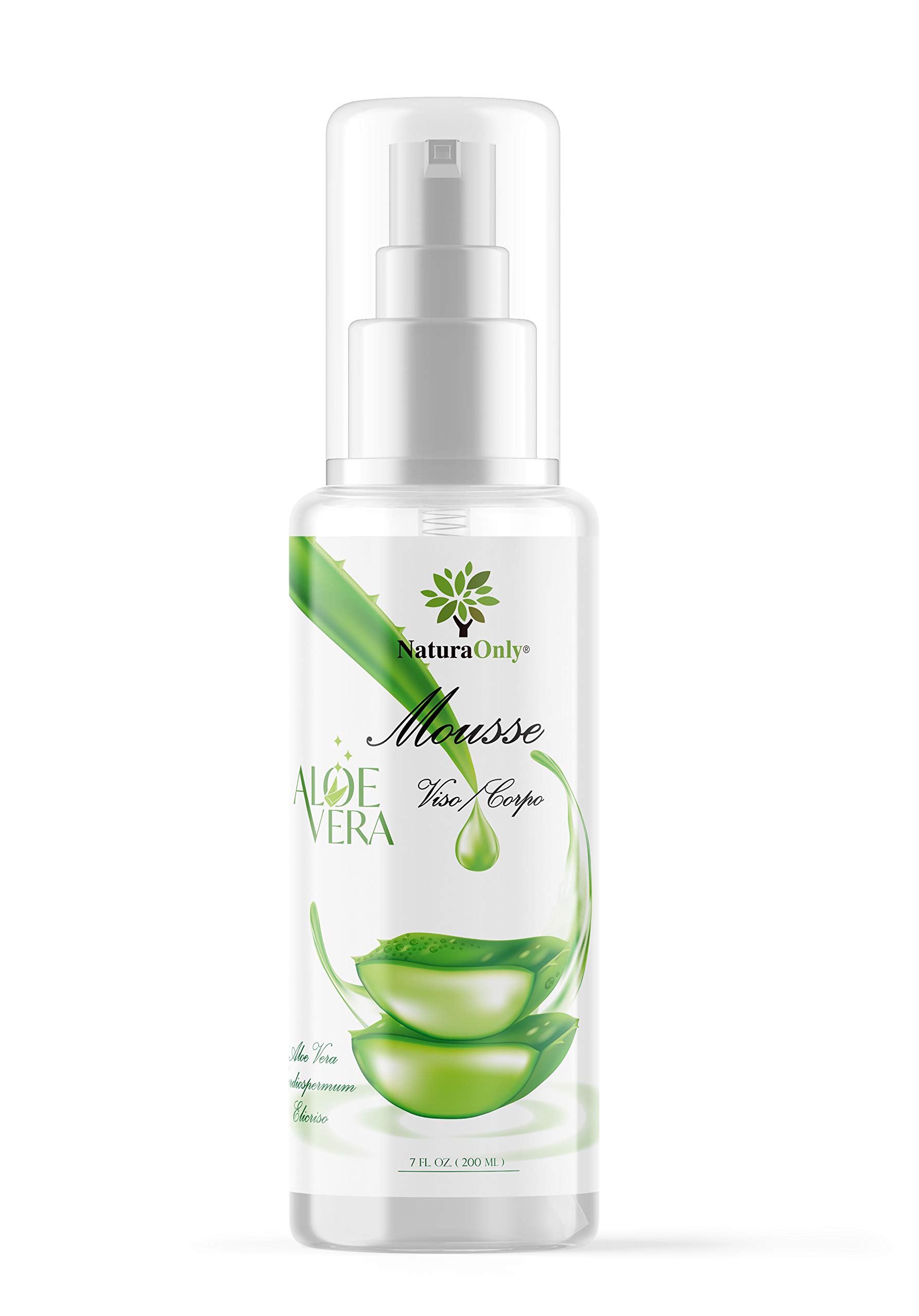 Mousse Aloe Vera - Detergente delicato per viso e corpo, realizzato solo con ingredienti naturali, ideale per pelli sensibili, secche, arrossate, lascia la pelle estremamente morbida e setosa.