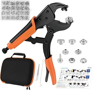 Heavy Duty Snap Fastener Tool Kit, 100 Set Canvas Snap Kit for Boat Cover | Marine Snap Kit with Magnetic Die Head, 15mm Stainless Steel Snaps for Canvas, Fabric, Tarps, Leather – Snap Repair Kit