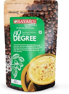 Bayar's Coffee 80 Degree Filter Coffee Powder 200g | Bold South Indian Blend with 80% Coffee & 20% Chicory |Strong Decocti... Price In India