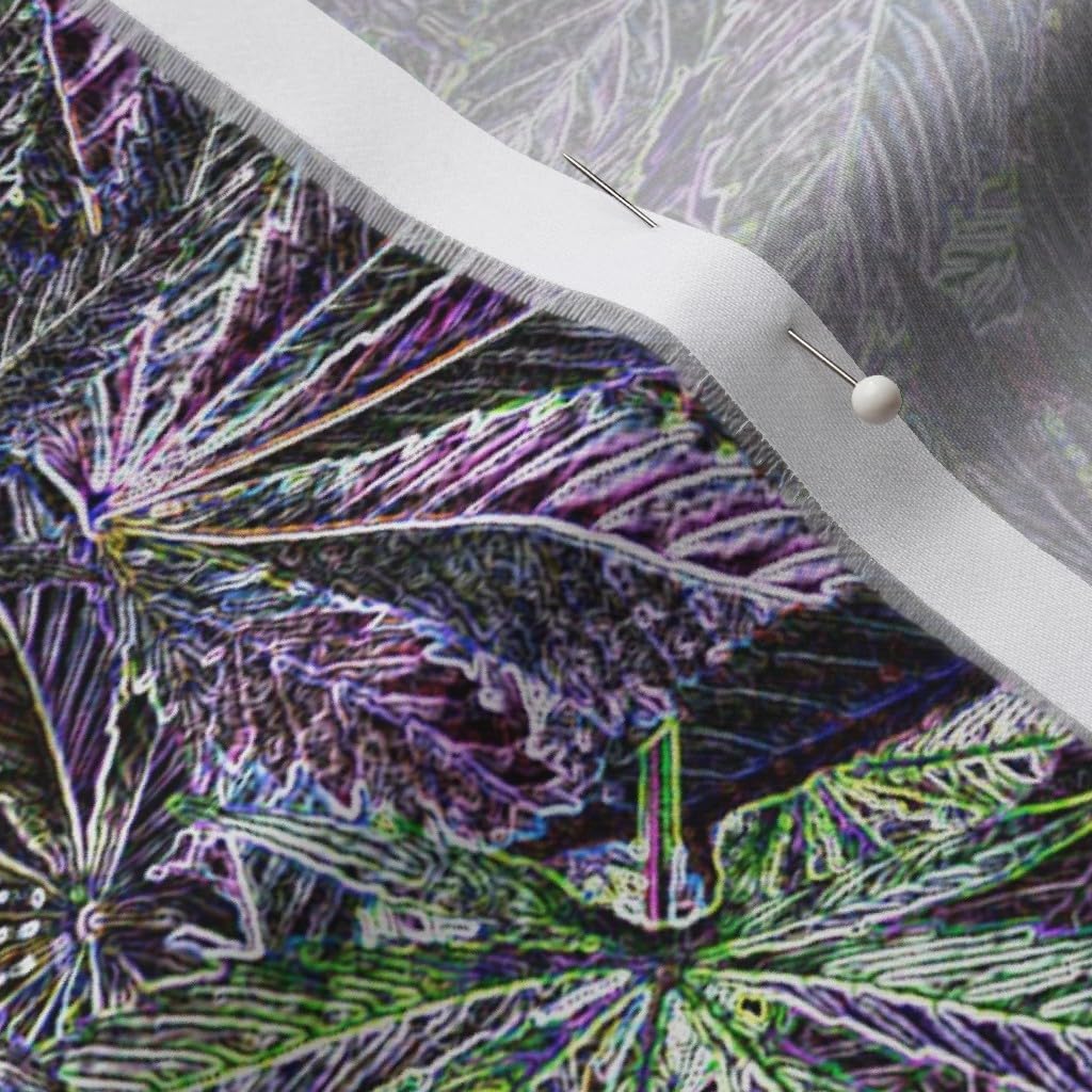 Spoonflower Fabric - Leaf Marijuana Cannabis Weed Grass Pot 420 Purple Green Printed on Organic Cotton Sateen Fabric by The Yard - Sewing Quilting Apparel Home Decor