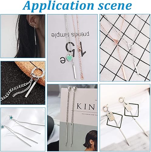 Miniatura 5 de UNICRAFTALE Bar Charms Stainless Steel Pendants Charms Smooth Metal DIY Pendant for Jewelry Findings Making