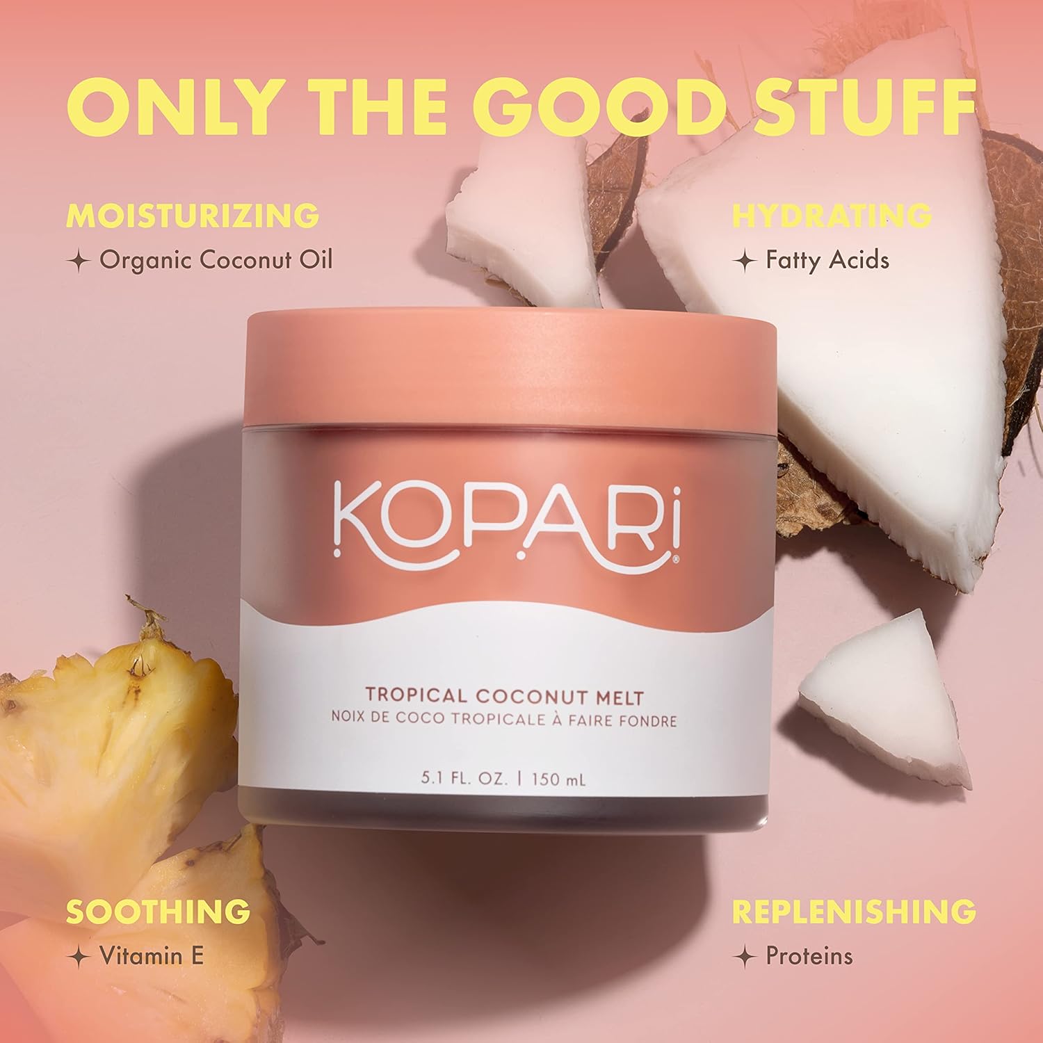 Kopari Organic Tropical Coconut Melt, Multi Purpose Moisturizer, 100% Unrefined Coconut Oil, Body, Hair and Face, Clean & All Natural, 5 oz image 5 of 6 B092XT8M15