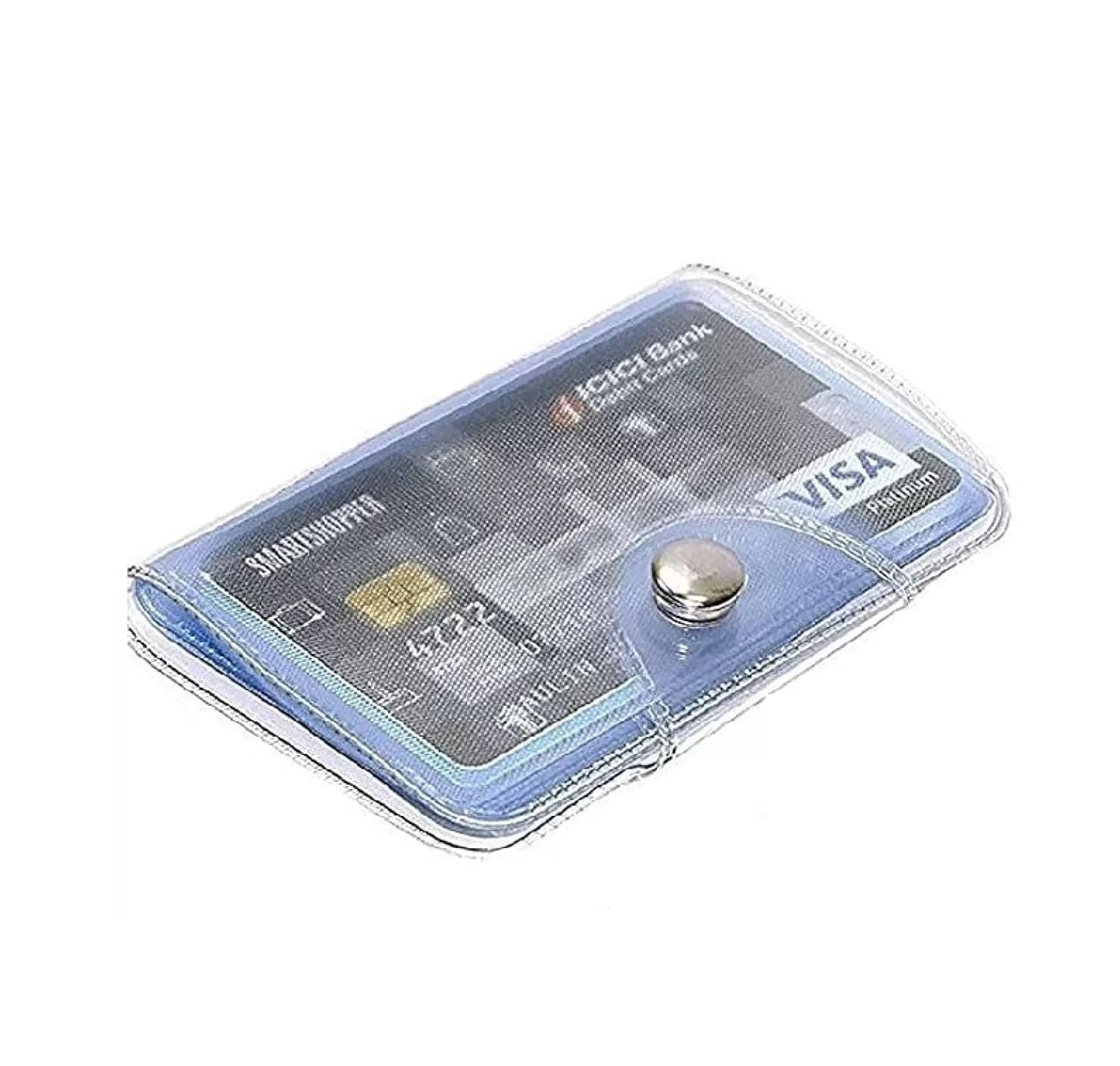 Transparent PVC Card Holder | Slim Card Case with 10 Slots | Lightweight Card Organizer Pouch for Credit, Debit & ID Cards | Pocket Size Unisex Card Holder (Assorted) | Pack of 1-picture-25