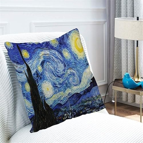 Miniatura 4 de Nicokee Vincent Van Gogh - Fundas de almohada de lino y algodón para decoración del hogar, sofá, cama, 18 x 18 pulgadas