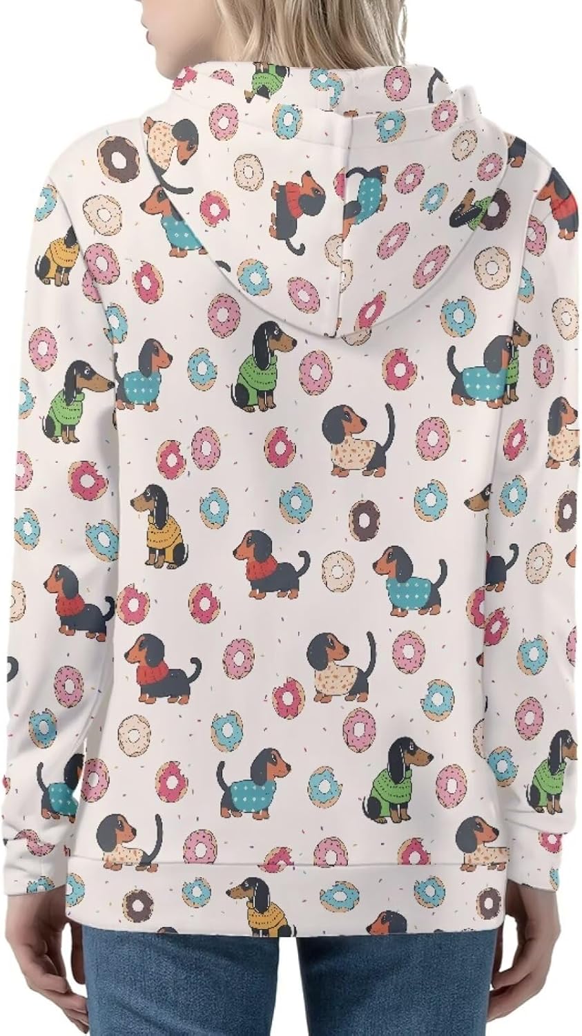 Zip Up Hoodies for Women Casual Loose Fit Aesthetic Animal Print Hoodie Ladies Zipper Sweatshirts - Image 4