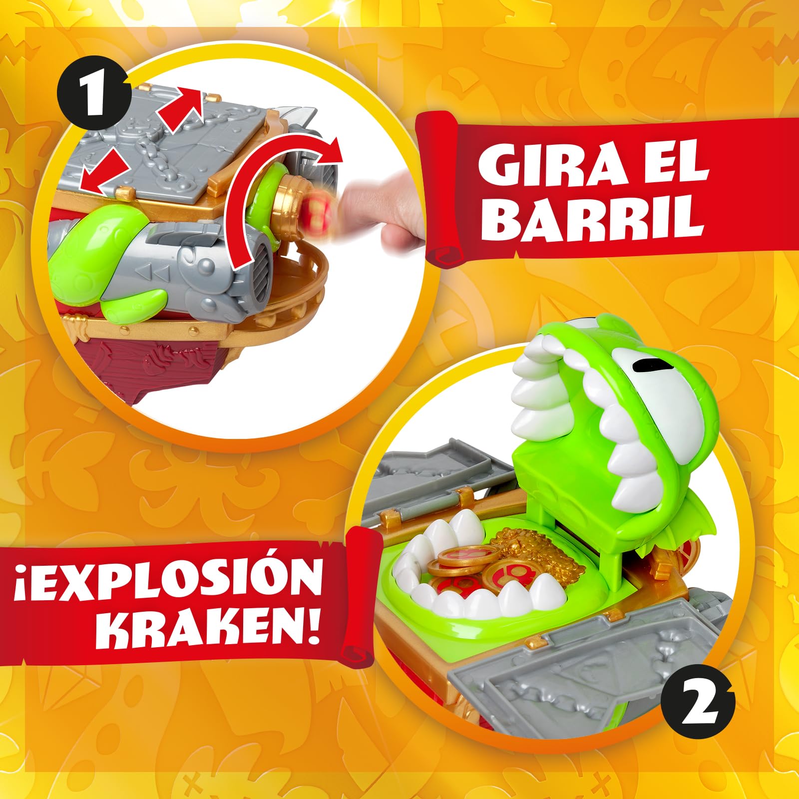 PIRATIX Kraken Ship–Barco Kraken de Piratix.Contiene 1barco Kraken,2Piratix & accesorios exclusivos,1proyectil de cañón,1tesoro exclusivo,6 tesoros dorados,1 bandera exclusiva,1espada,1ancla y1prisión