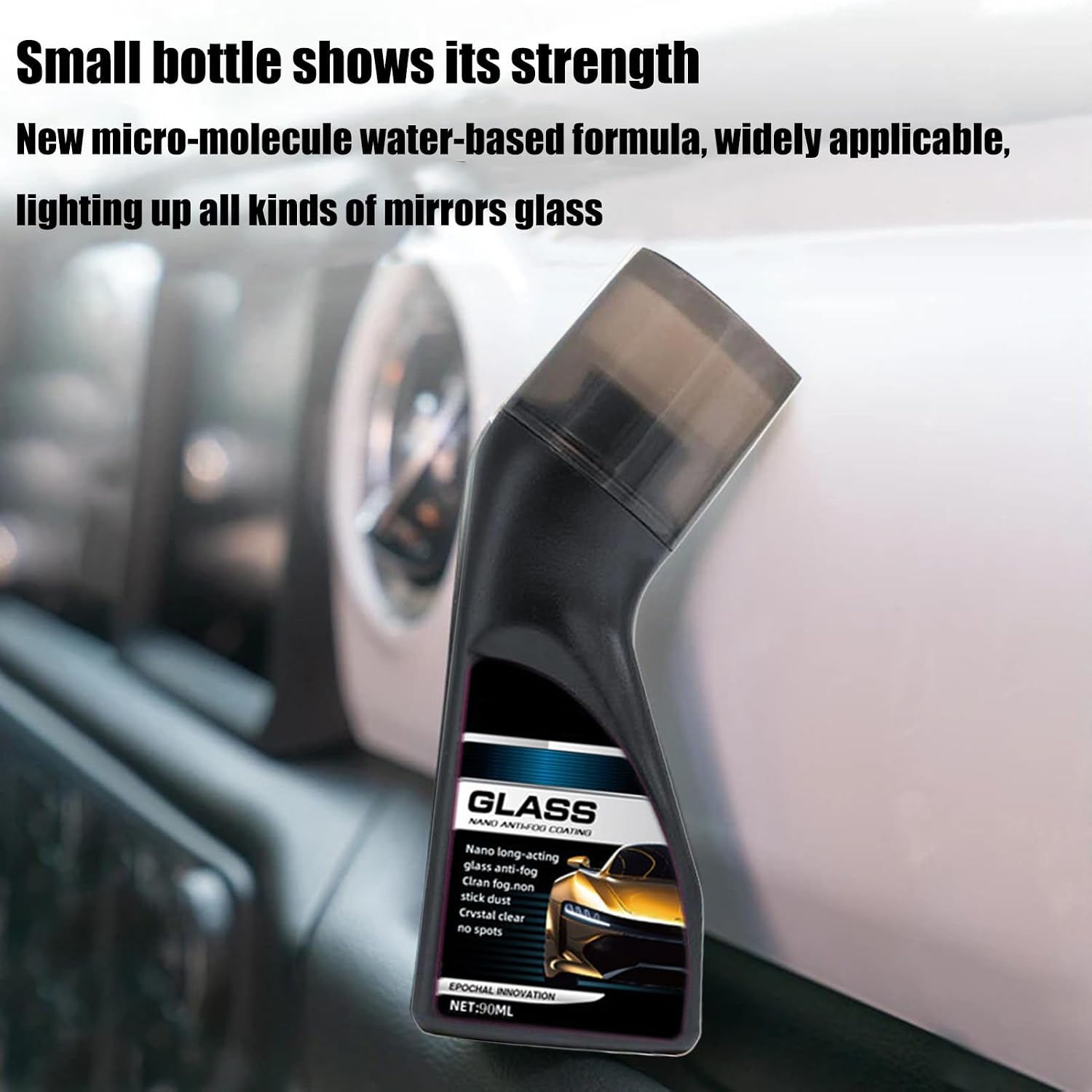 Glass Coating Cars - Car Windscreen Cleaner, 90ml Water for Clear Vision, Ceramic Shield with Application Brush, Automotive Supply, Rain Guard for, Mirrors and Side Panes